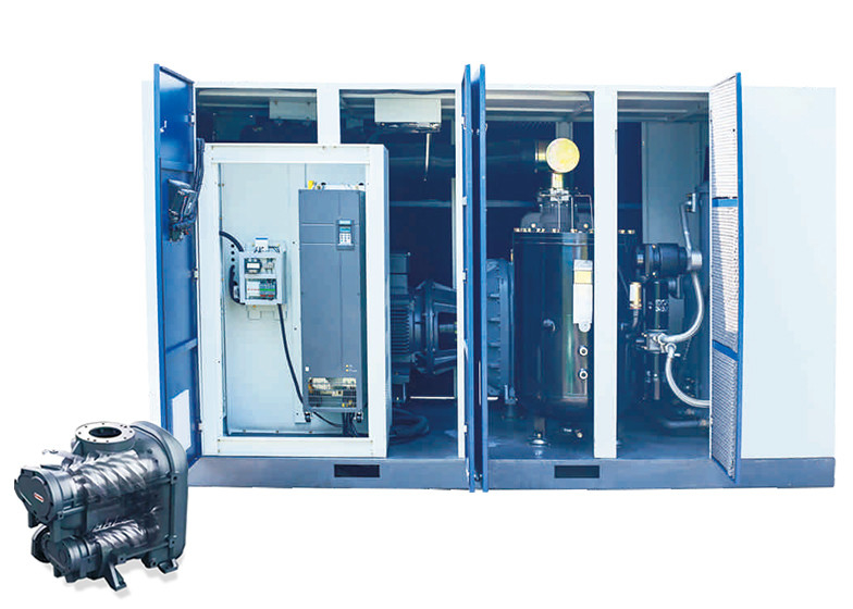 200KW 41m3/min 8Bar Two-stage compression permanent magnet screw compressor 3750*2000*2140